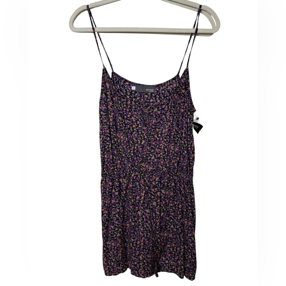 Myne Black and Purple Floral Blouse